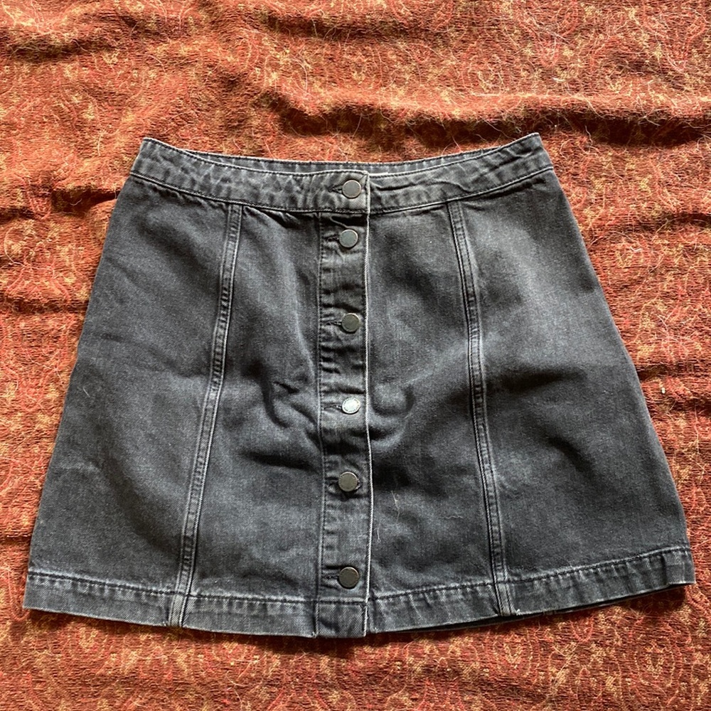 TopShop Moto black denim skirt